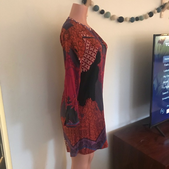 Hale Bob silk boho print tunic dress - Picture 3 of 8